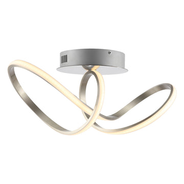 Chantelle 19.5" Modern Minimalist Aluminum Loop Integrated LED Semi Flush Mount - JONATHAN Y